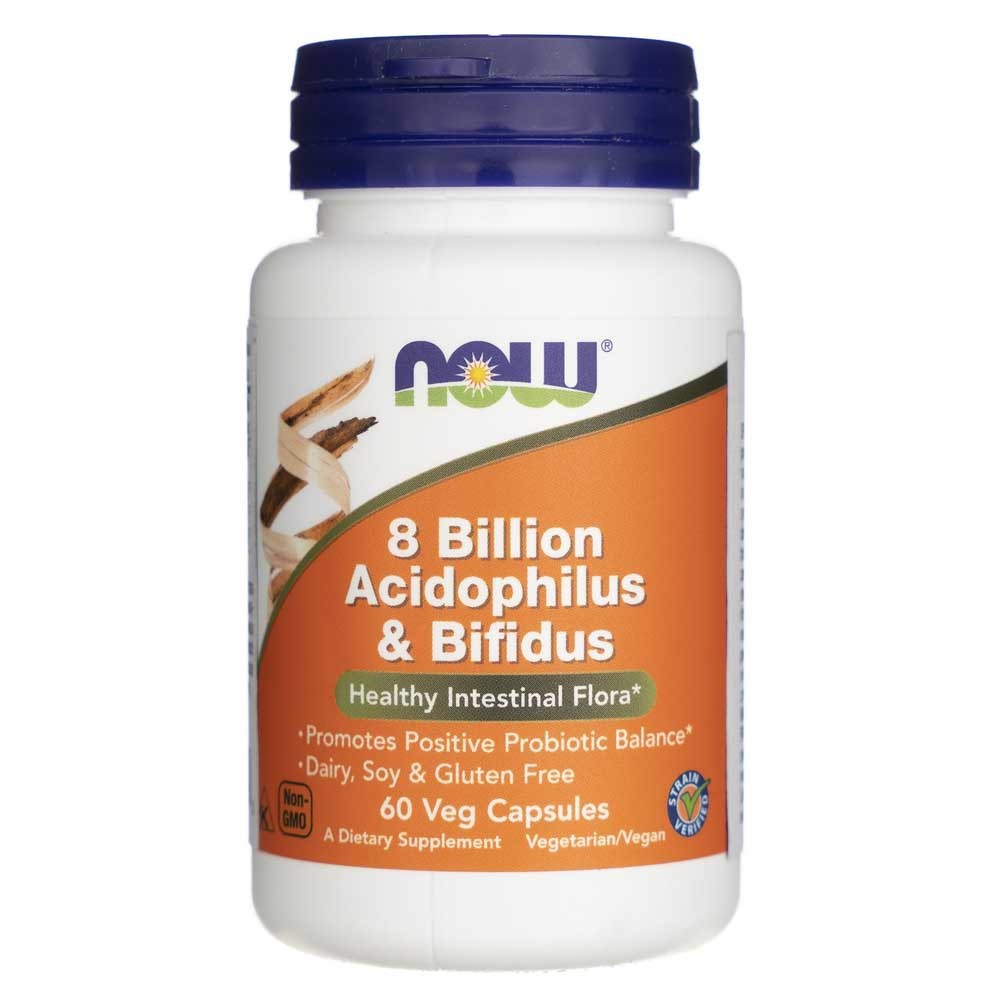 NOW FOODS Acidophilus & Bifidus 8 miljardi KVV – 60 kapsulas