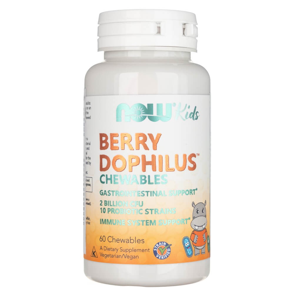 NOW FOODS Berry Dophilus Kids probiotikas – 60 tabletes