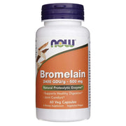 NOW FOODS bromelīns 2400 GDU/g 500 mg – 60 kapsulas