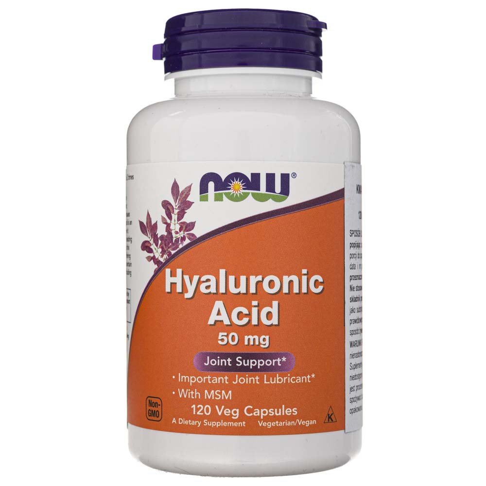 NOW FOODS Hialuronskābe ar MSM 50 mg – 120 kapsulas