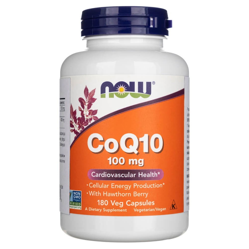 NOW FOODS CoQ10 100 mg ar vilkābeles ogām – 180 kapsulas