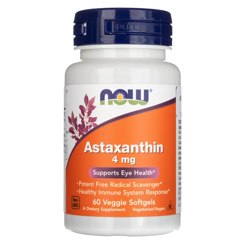 NOW FOODS astaksantīns 4 mg – 60 kapsulas