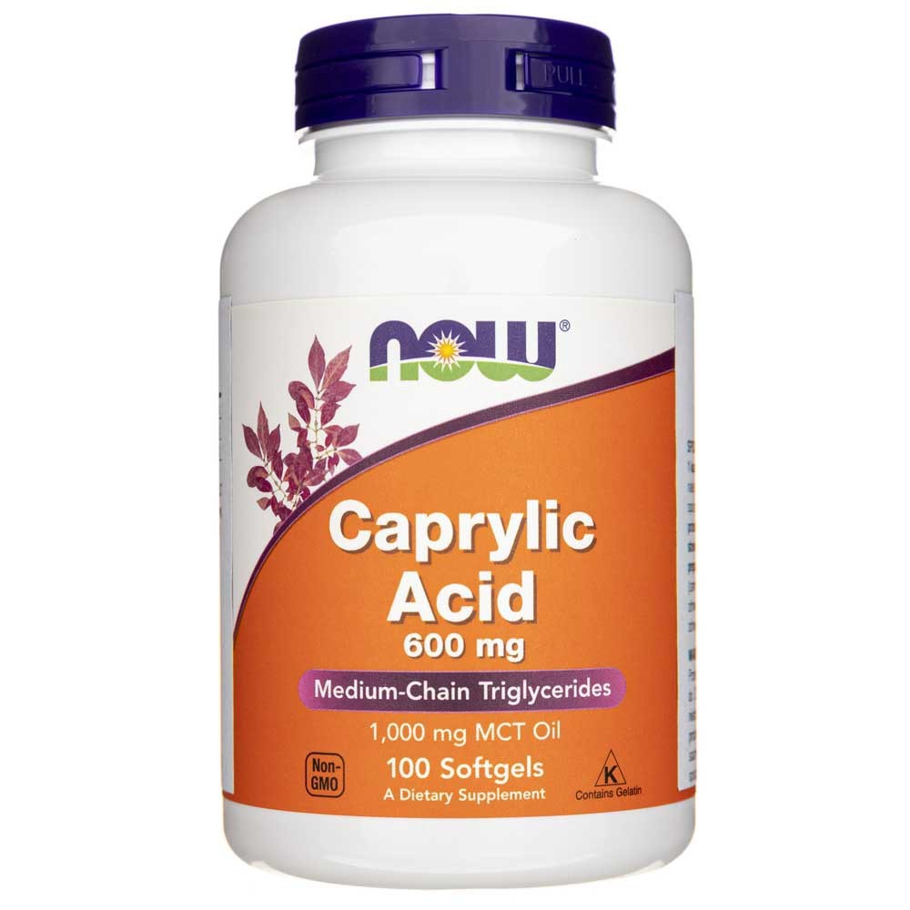 NOW FOODS Kaprilskābe 600 mg – 100 kapsulas