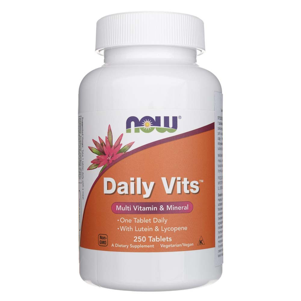 NOW FOODS Daily Vits, multivitamīni un minerāli – 250 tabletes