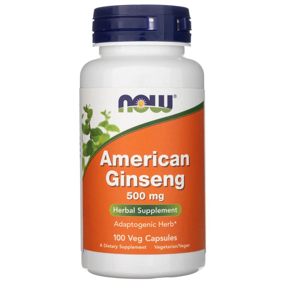 NOW FOODS amerikāņu žeņšeņs 500 mg – 100 kapsulas