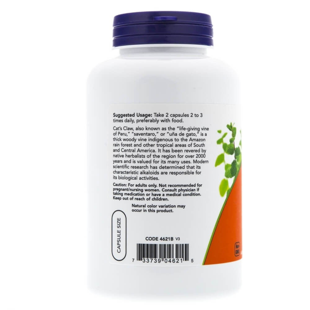 NOW FOODS matainā kaķu naga 500 mg – 250 kapsulas