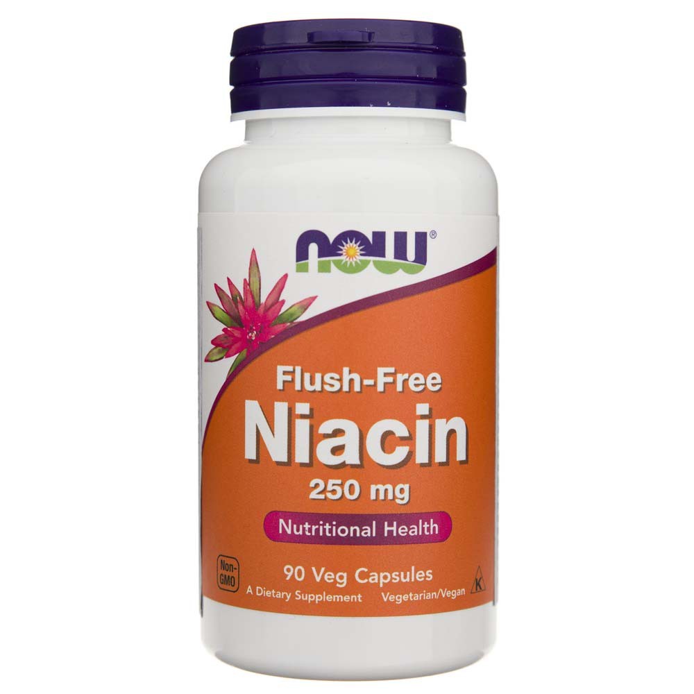 NOW FOODS Bezskalo niacīns 250 mg – 90 kapsulas