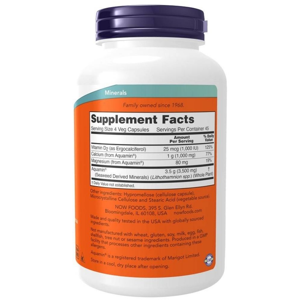 NOW FOODS sarkanie minerālie aļģes Aquamin® - 180 kapsulas