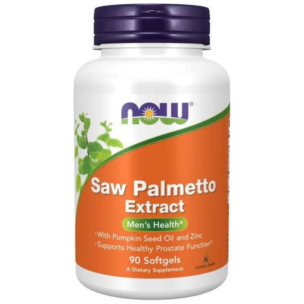 NOW FOODS Saw Palmetto 80 mg ar cinku un ķirbju sēklām – 90 kapsulas