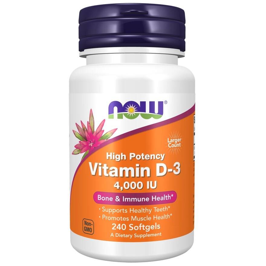 NOW FOODS D3 vitamīns 4000 SV – 240 kapsulas