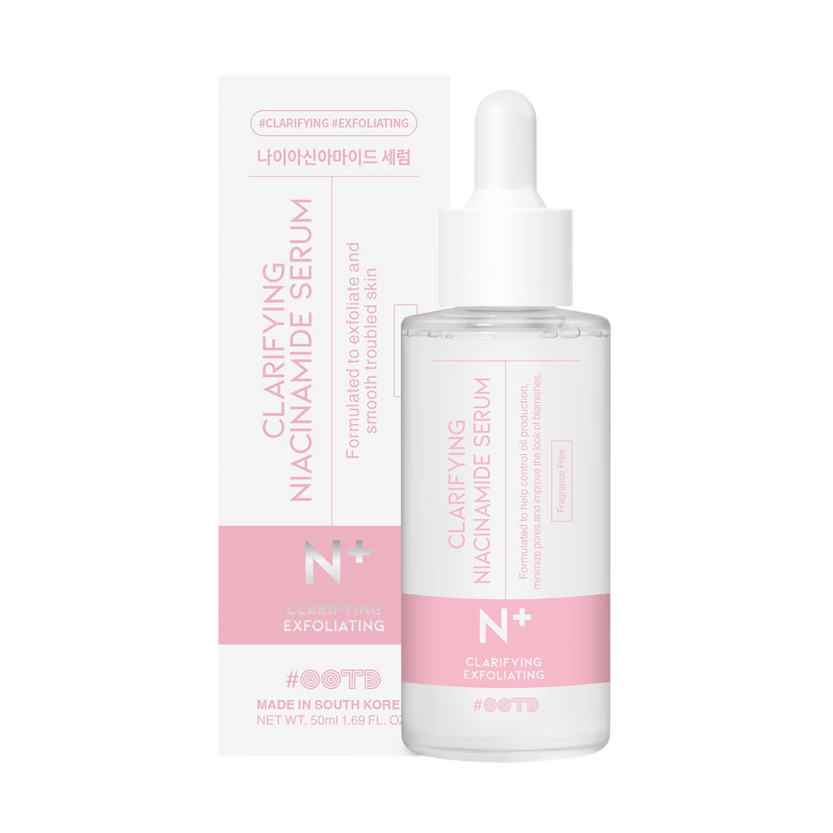 #OOTD, N+, Niacinamidas, Valomasis, Dieninis, Serumas, Veidui, 30 ml