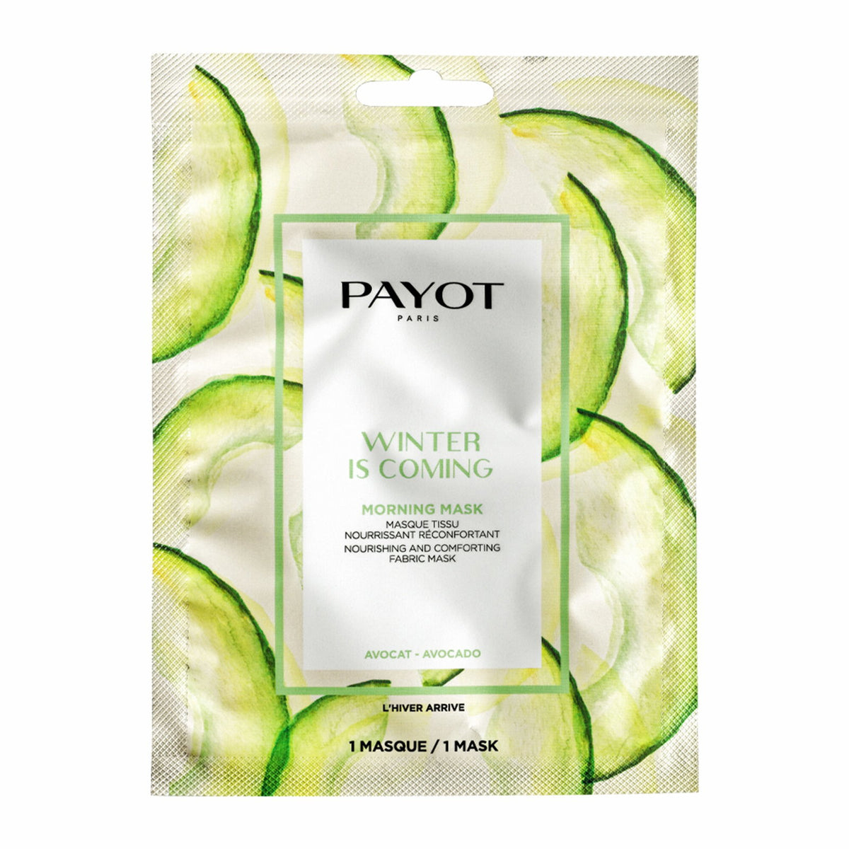 Payot, „Žiema ateina“, avokadų aliejus, maitinamoji, lakštinė veido kaukė rytui, 19 g