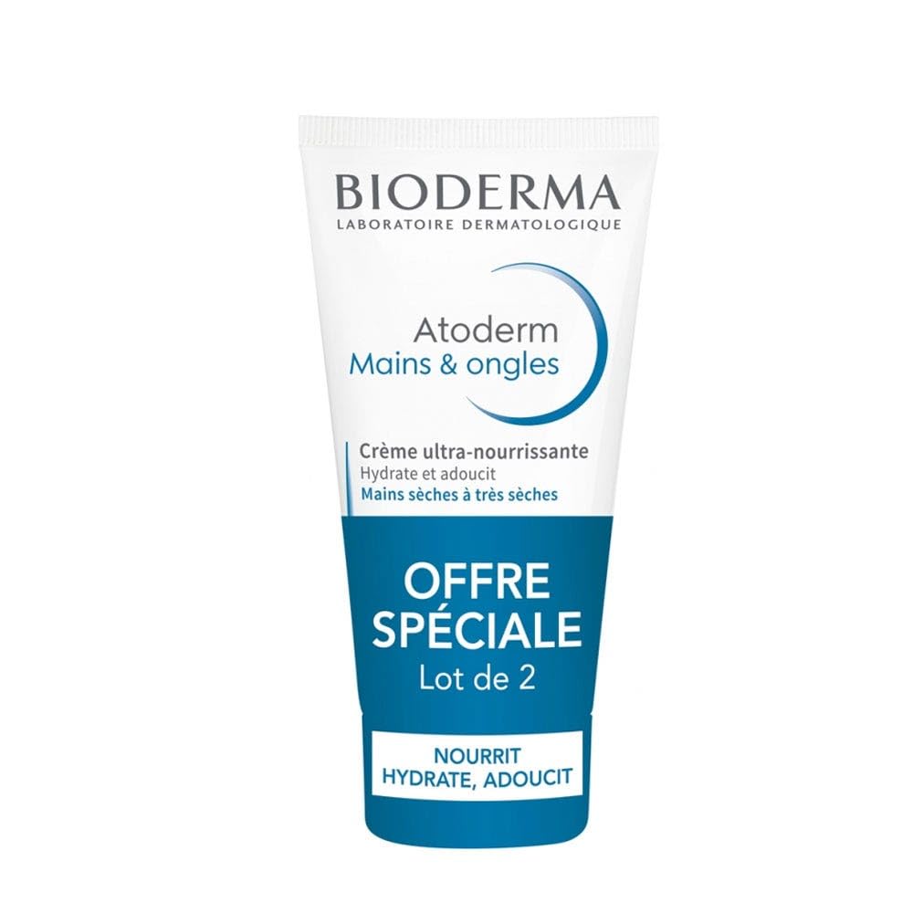 Dviejų dalių rinkinys, Bioderma, Atoderm, drėkinamasis rankų kremas, 2 vnt., 50 ml