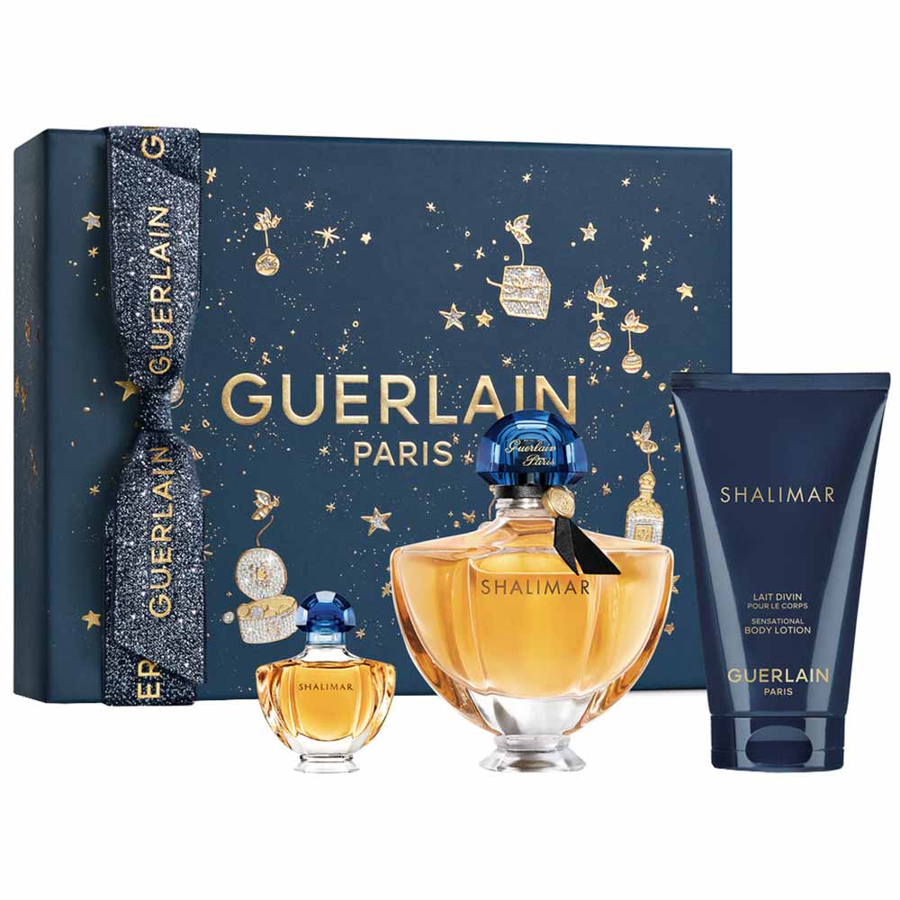 Guerlain komplekts: Shalimar, parfimērijas ūdens, sievietēm, 50 ml + Shalimar, parfimērijas ūdens, sievietēm, 5 ml + Shalimar, mitrinošs ķermeņa losjons, 75 ml