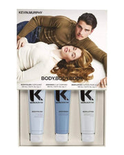 Kevin Murphy komplekts: Ķermeņa skrubis, 100 ml + Mitrinoša ķermeņa mazgāšanas želeja, 100 ml + Mitrinošs ķermeņa losjons, 100 ml