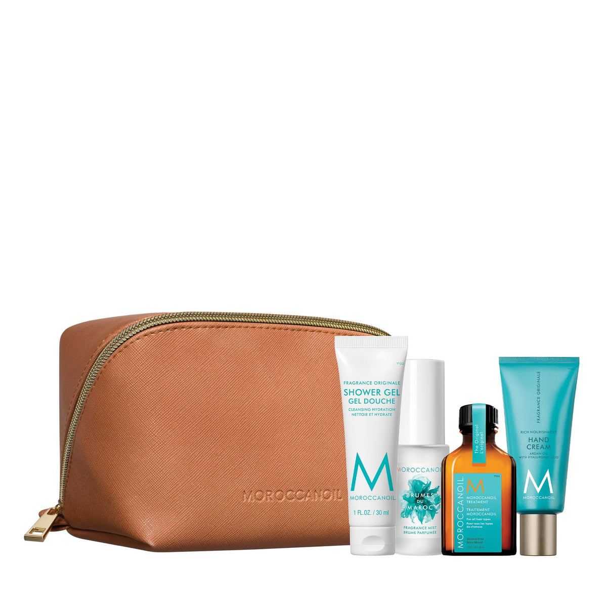 Rinkinys Moroccanoil: Brumes Du Maroc, plaukų kvapo purškiklis, moterims, 30 ml + drėkinimas, plaukų aliejaus procedūra, drėkinamasis, 25 ml + originalus kvapas, hialurono rūgštis, maitinamasis, rankų kremas, 40 ml