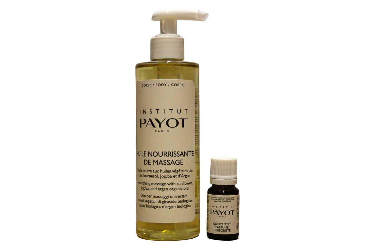 „Payot“ rinkinys: „Pro Huile“, maitinamasis, masažinis aliejus, 250 ml + „Herboriste“, eterinis aliejus, 10 ml