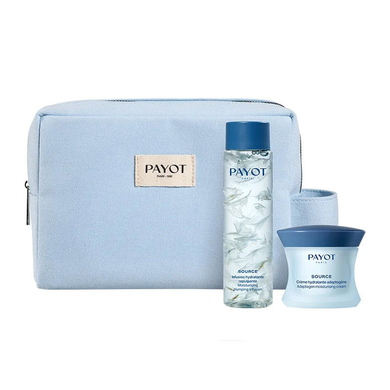 Rinkinys „Payot“: „Source Adaptogen“ drėkinamasis 48 val. kremas veidui, 50 ml + „Source“ drėkinamasis „Essence“ losjonas veidui, 125 ml