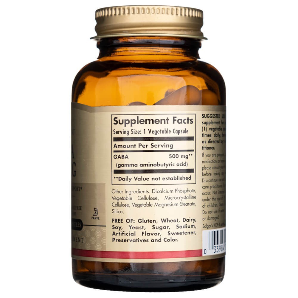 SOLGAR GABA 500 mg - 50 kapsulas