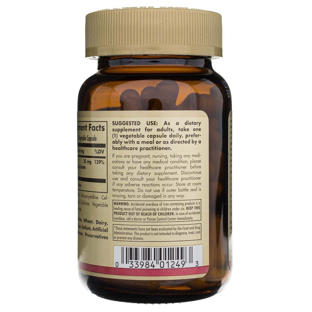 SOLGAR Gentle Iron dzelzs 25 mg – 90 kapsulas