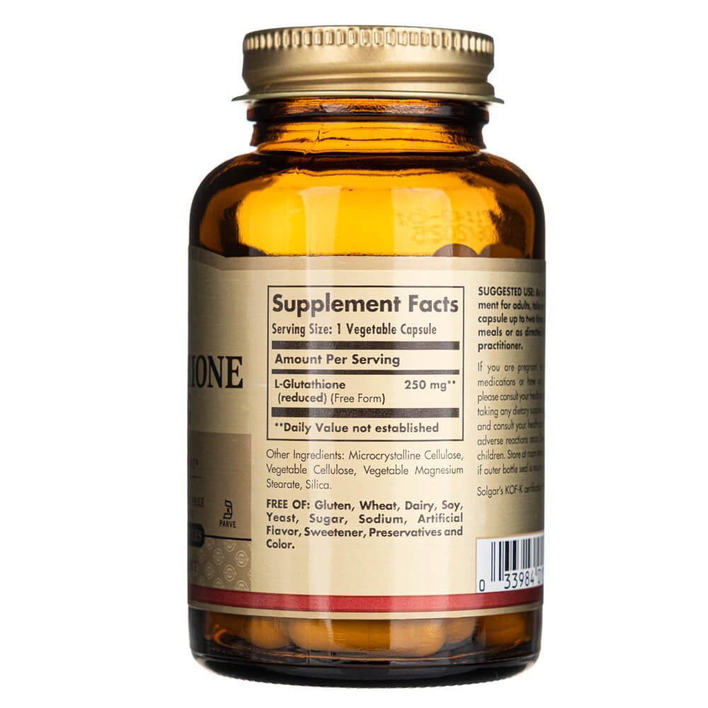 SOLGAR reducēts L-glutations 250 mg – 60 kapsulas