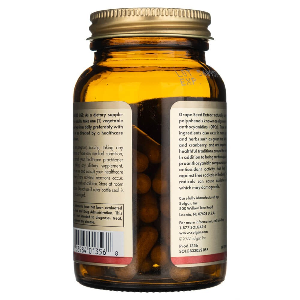 SOLGAR vīnogu kauliņu ekstrakts 100 mg – 60 kapsulas