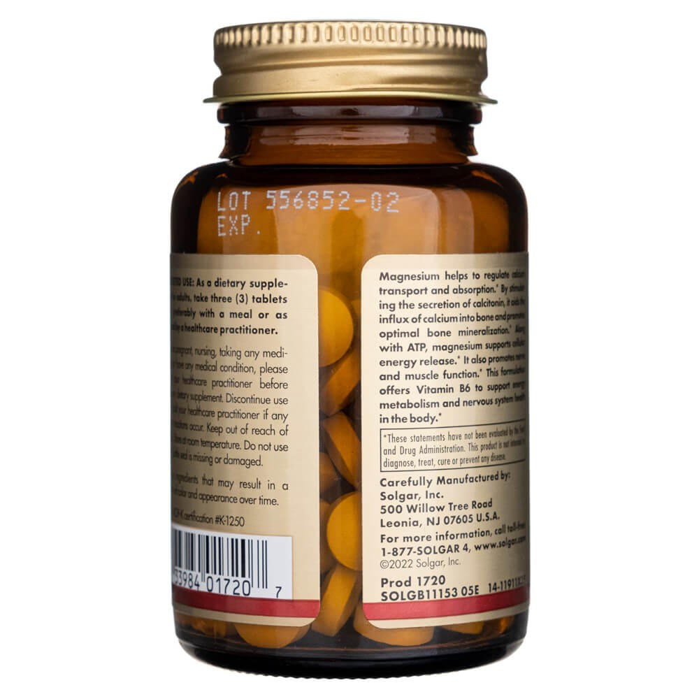 SOLGAR magnijs ar B6 vitamīnu – 100 tabletes