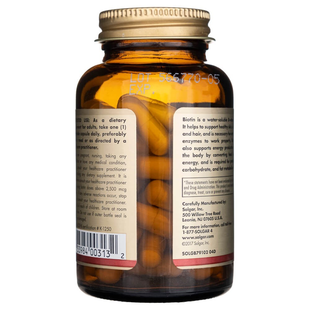 SOLGAR biotīns 5000 mcg – 50 kapsulas
