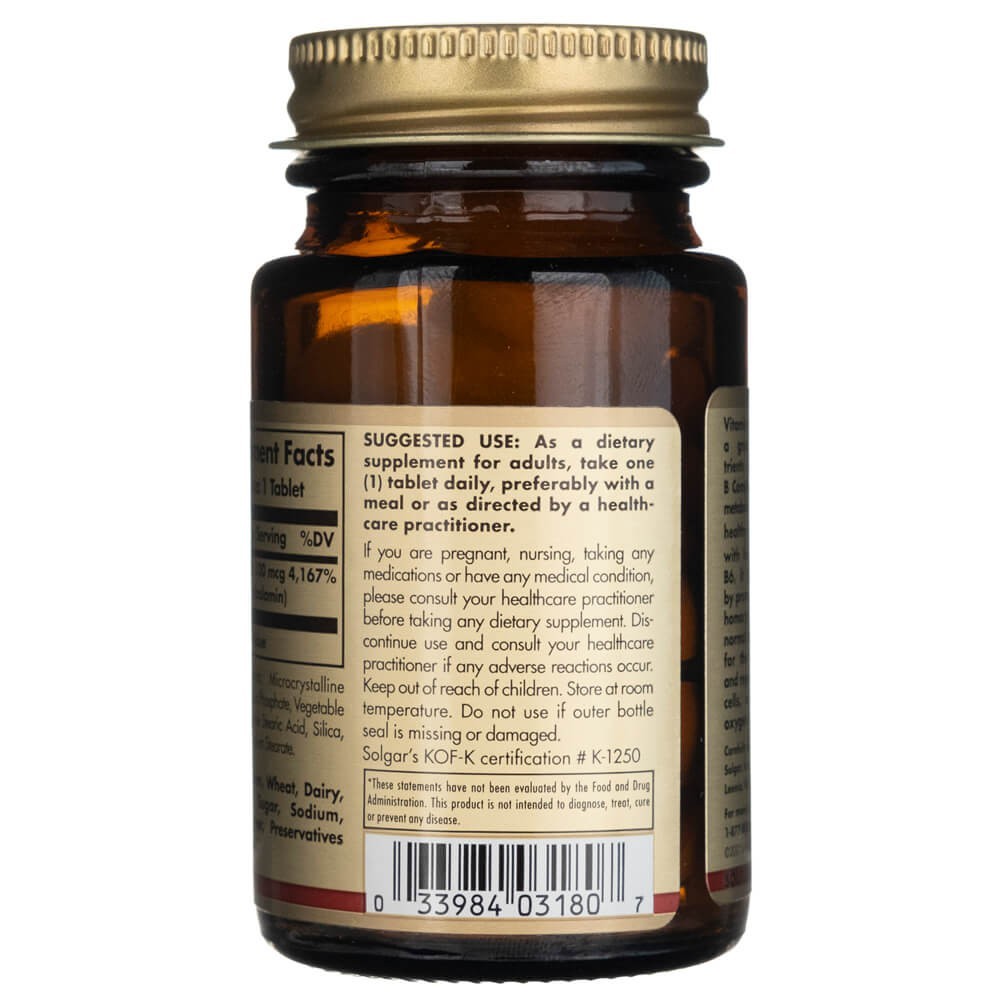 SOLGAR vitamīns B12 100 mcg – 100 tabletes