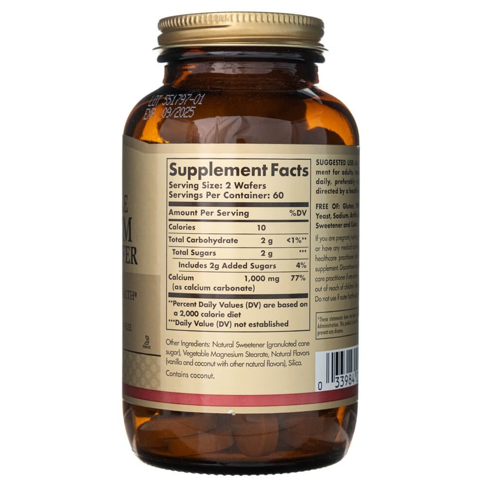SOLGAR kalcijs 500 mg – 120 košļājamās tabletes