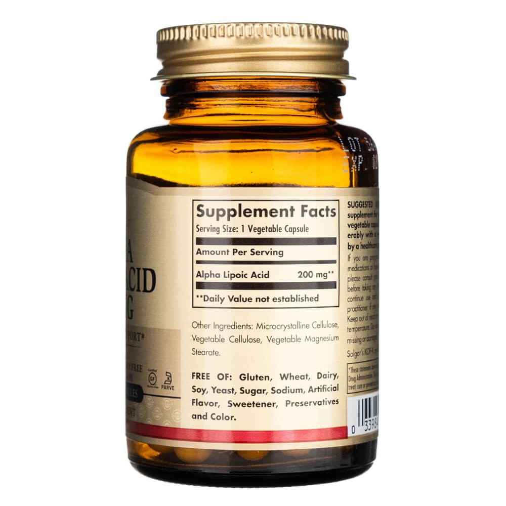 SOLGAR alfa liposkābe 200 mg – 50 kapsulas