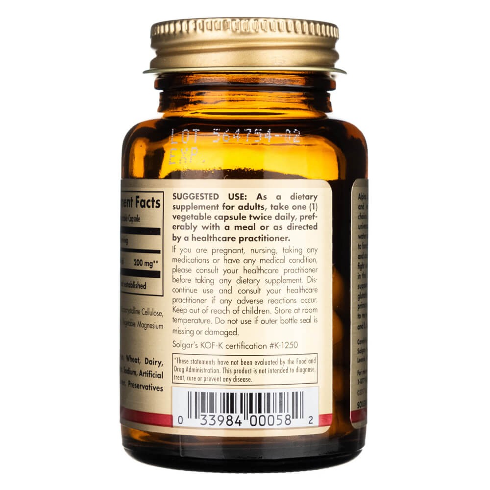 SOLGAR alfa liposkābe 200 mg – 50 kapsulas