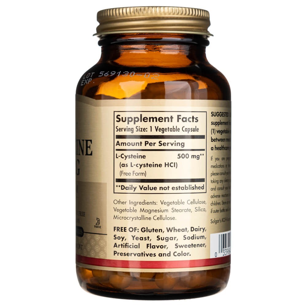 SOLGAR L-cisteīns 500 mg – 90 kapsulas