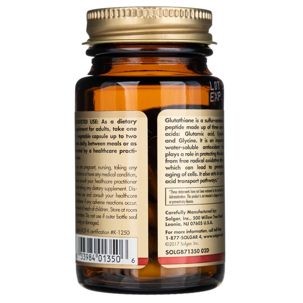 SOLGAR samazināts L-glutationa 250 mg – 30 kapsulas