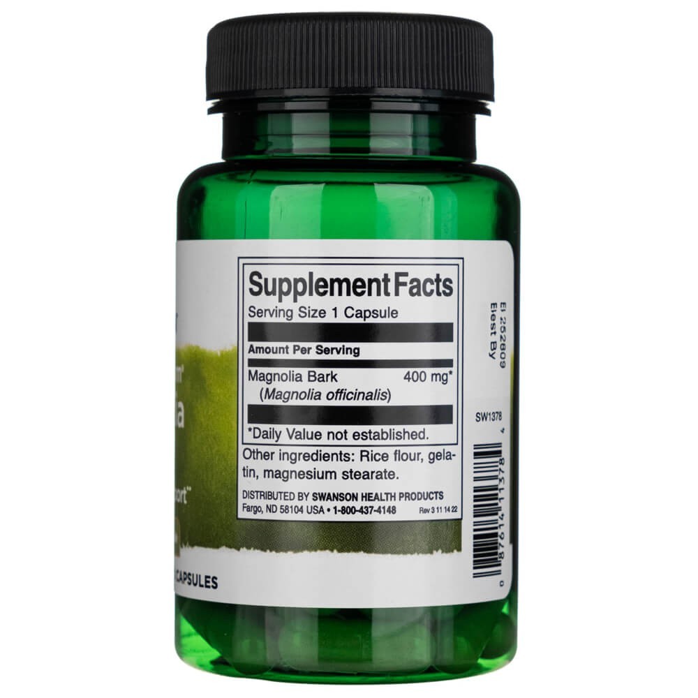 SWANSON Magnolijas miza 400 mg – 60 kapsulas