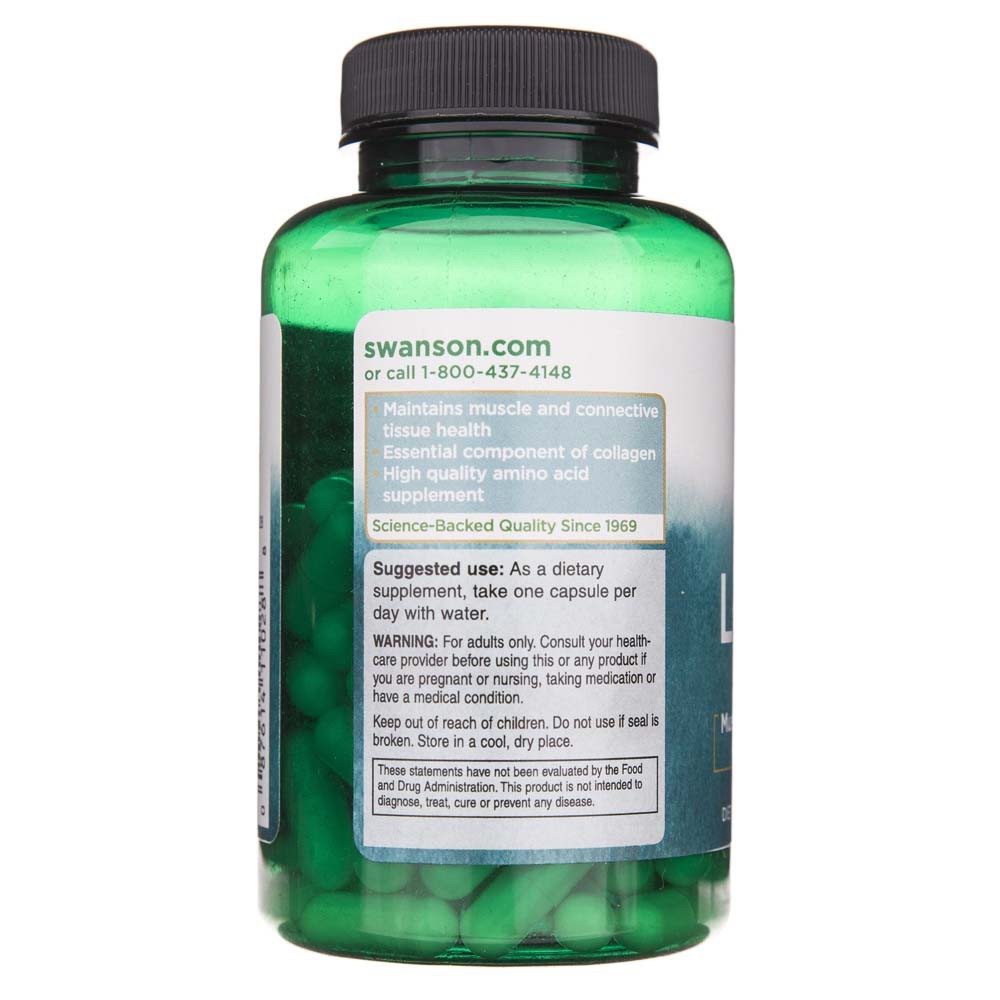 SWANSON L-prolīns 500 mg – 100 kapsulas
