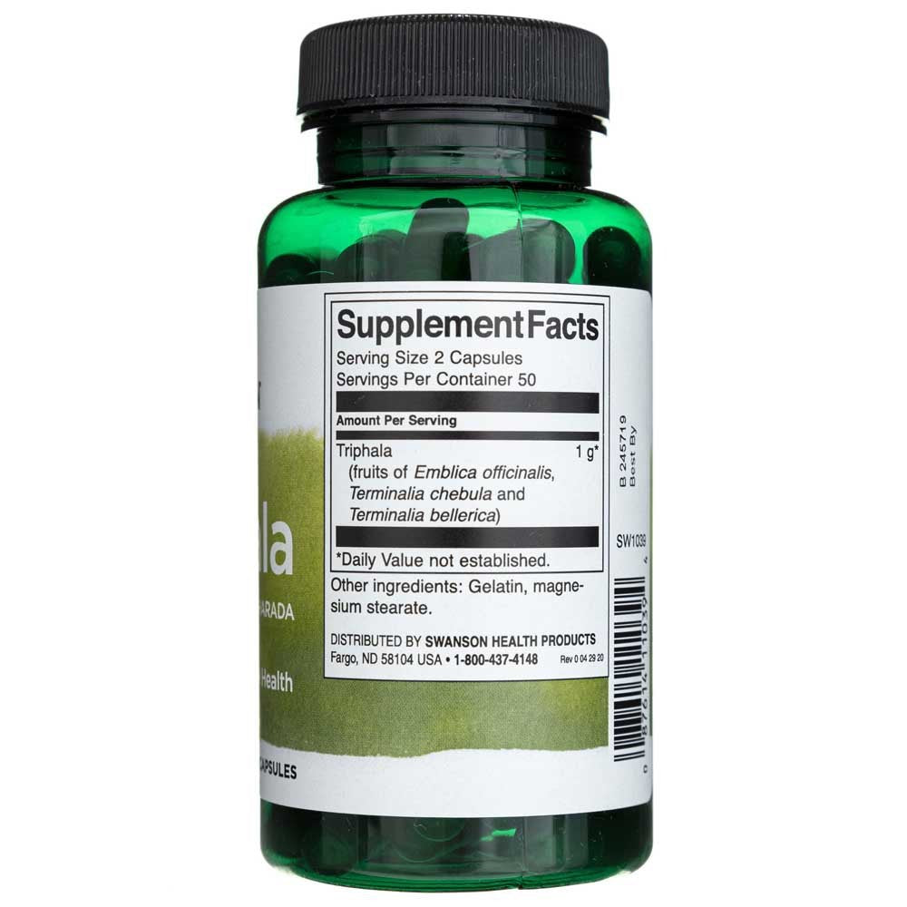 SWANSON trifala ar amlu, behatu un haradu 500 mg – 100 kapsulas