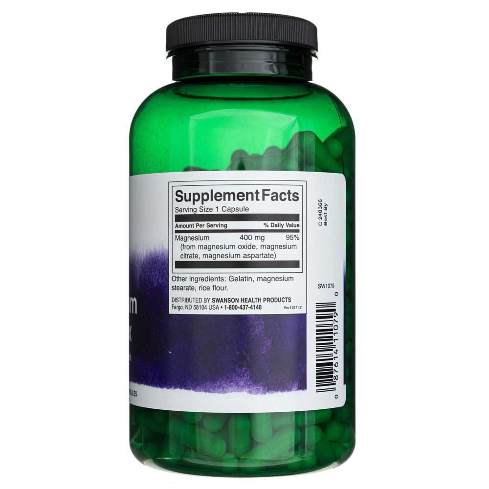 SWANSON trīskāršā magnija komplekss 400 mg – 300 kapsulas
