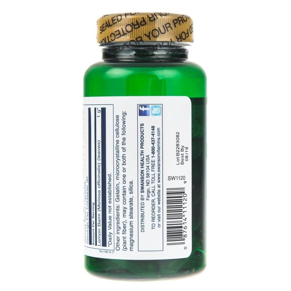 SWANSON Melisa 500 mg – 60 kapsulas
