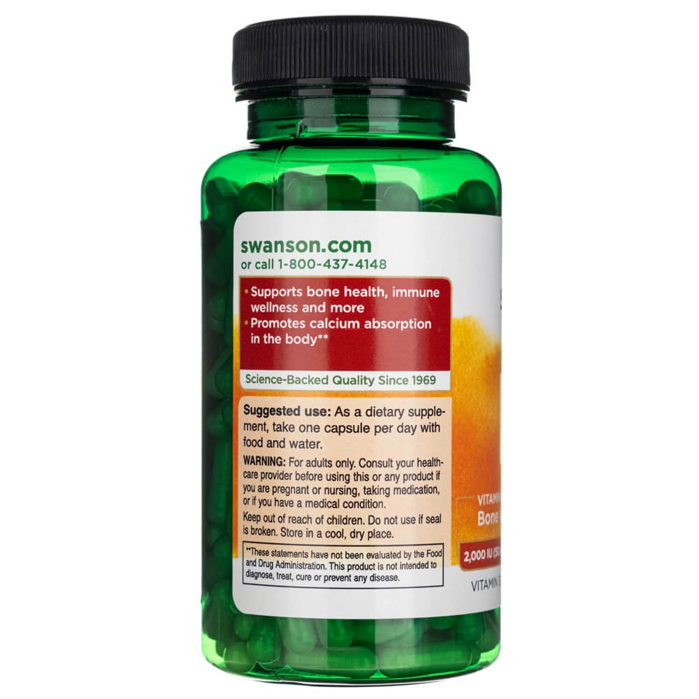 SWANSON D3 vitamīns 2000 SV (50 mcg) – 250 kapsulas