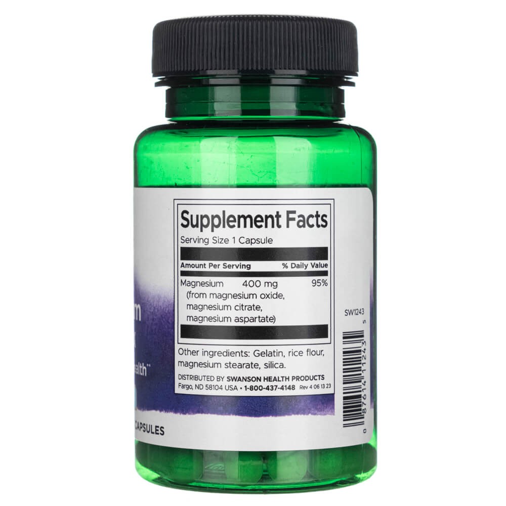 SWANSON trīskāršais magnija komplekss 400 mg – 30 kapsulas