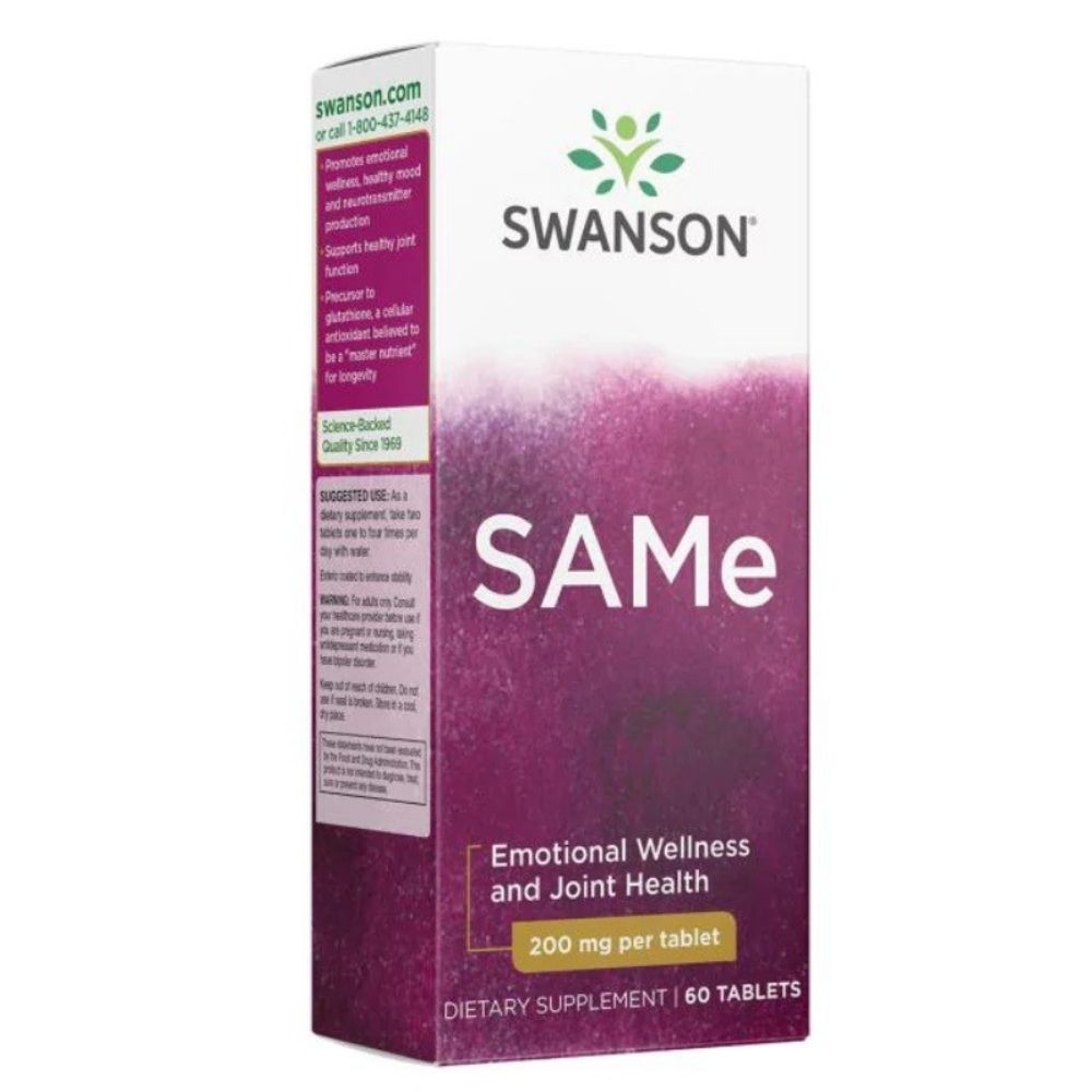 SWANSON SAMe (S-adenozil-L-metionīns) 200 mg – 60 tabletes