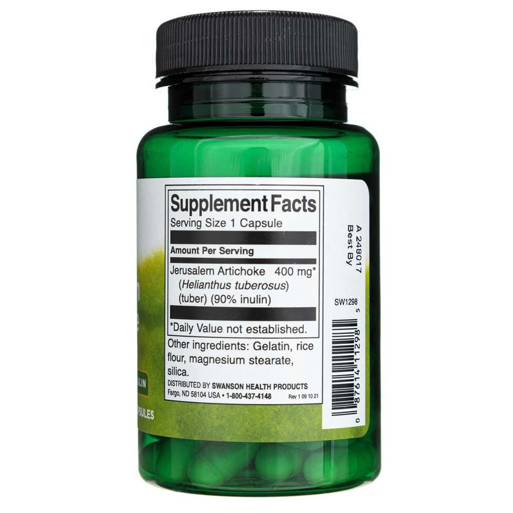 SWANSON Prebiotic Jerusalem Artichoke 400 mg – 60 kapsulas