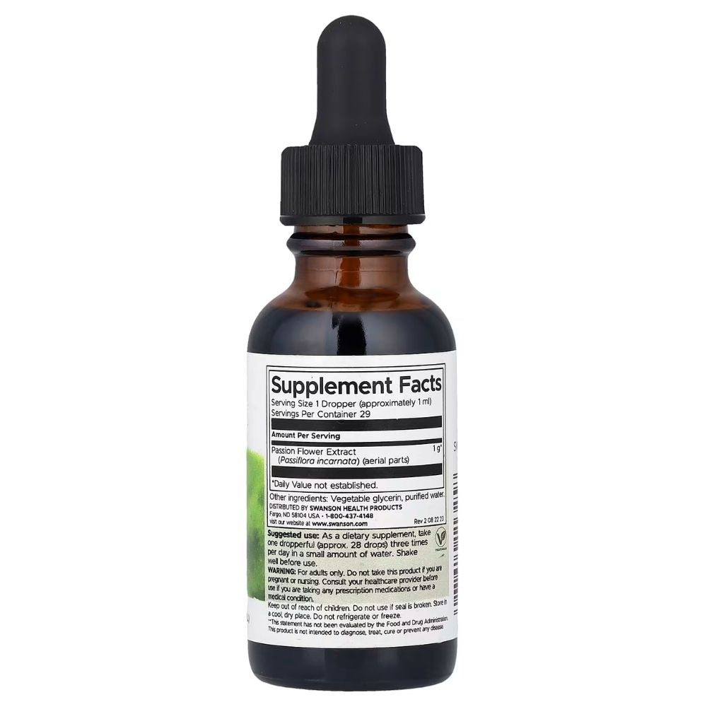 SWANSON pasifloru šķidrais ekstrakts — 29,6 ml