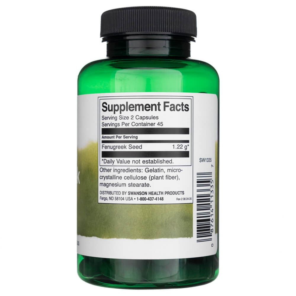 SWANSON grieķu trigonellas sēklas 610 mg – 90 kapsulas