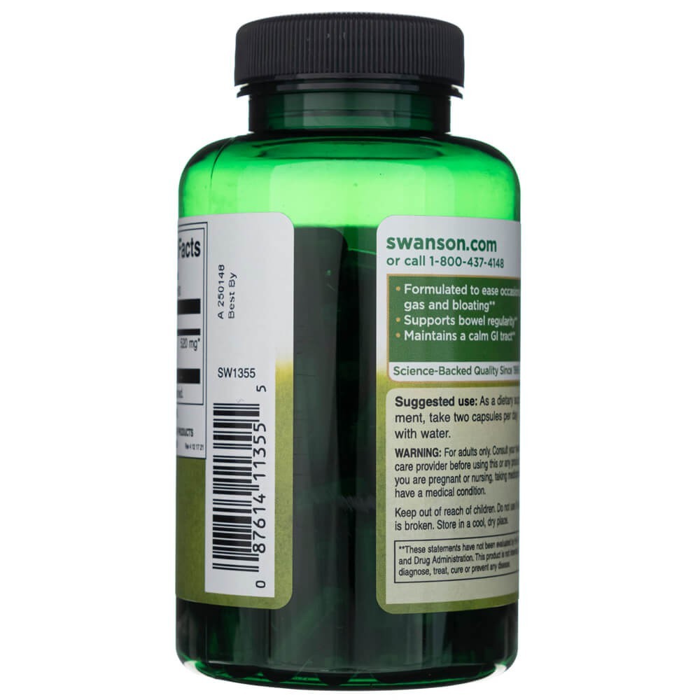 SWANSON aktīvā ogle 260 mg – 120 kapsulas