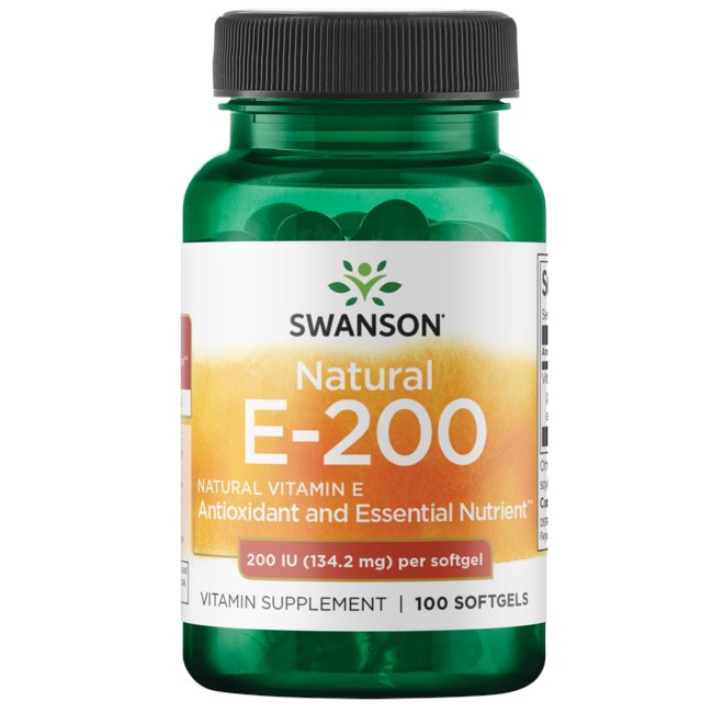 SWANSON E vitamīns 200 SV – 100 kapsulas