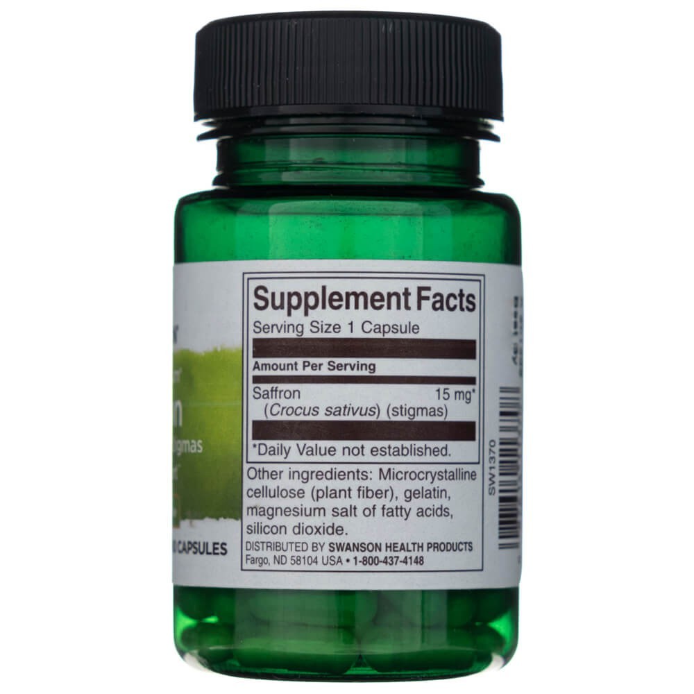 SWANSON safrāns „Whole Ground Stigmas” 15 mg – 60 kapsulas