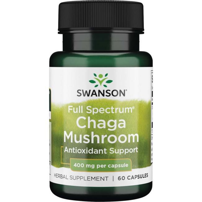SWANSON čagas sēnes ekstrakts 400 mg – 60 kapsulas