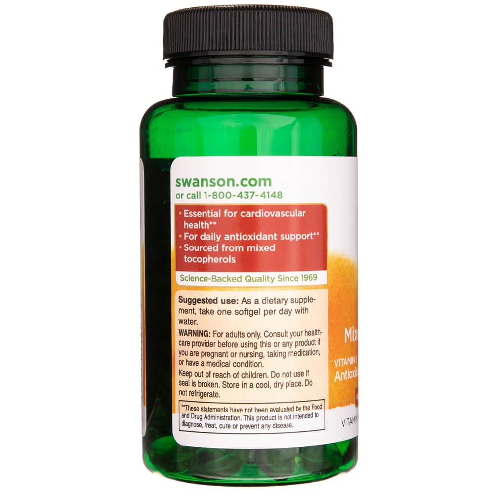 SWANSON E vitamīns, jaukti tokoferoli, 400 SV – 100 kapsulas